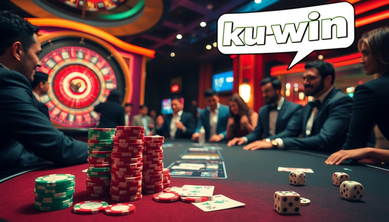 Celebrate a ku win at a vibrant casino table surrounded by joy and excitement.