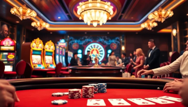 Players enjoying a thrilling game at a poker table inspired by https://hb88game.pro/ casino experiences filled with excitement.
