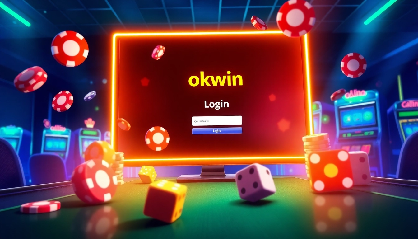 Dive into the thrill of online gambling with the okwin login interface and vibrant casino elements.