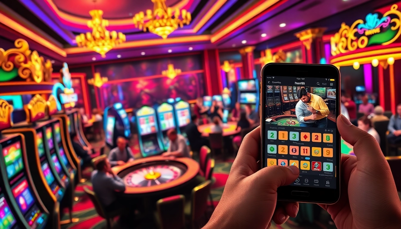 Experience the excitement of new88.webcam with players winning at casino games, showcasing vibrant slot machines and roulette.